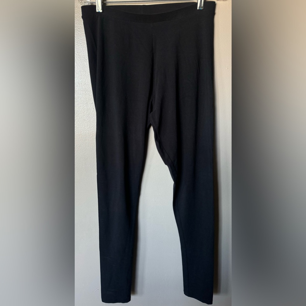 EUC LTS Basics Women’s Tall Size M Medium Stretchy Comfort Solid Black Leggings